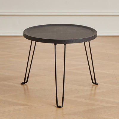 Modern Minimalist Round PP Carbon Steel Metal Coffee Table Foldable For Living Room