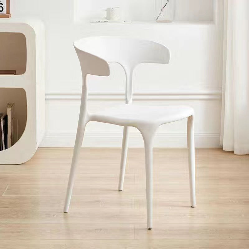 Modern Minimalist Cow Corner Square Plastic Dining Chair Backrest For Dining Room