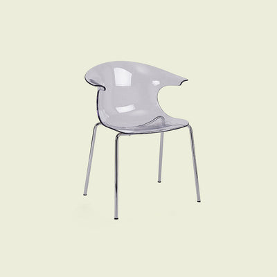 Modern Minimalist Curved Profile Plastic Metal Dining Chair Backrest Armrest For Dining Room