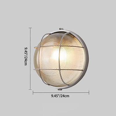 Contemporary Industrial Aluminum Glass Round Oval 1-Light Wall Sconce Lamp For Hallway