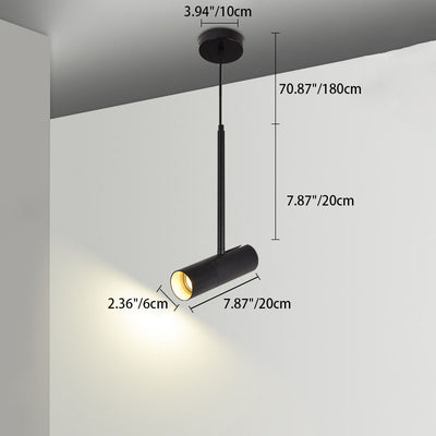 Contemporary Nordic Simplicity Metal Long Barrel 1-Light Pendant Light For Bedroom