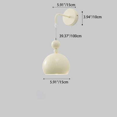 Contemporary Scandinavian Round Gourd Iron Glass 1-Light Wall Sconce Lamp For Bedroom