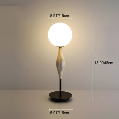 Modern Simple Wrought Iron Glass Sphere 1-Light Table Lamp