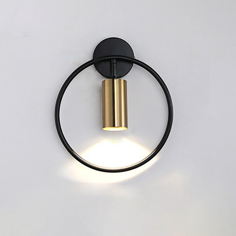 Modern Simplicity Iron Circle Cylinder 1-Light Wall Sconce Lamp For Bedside