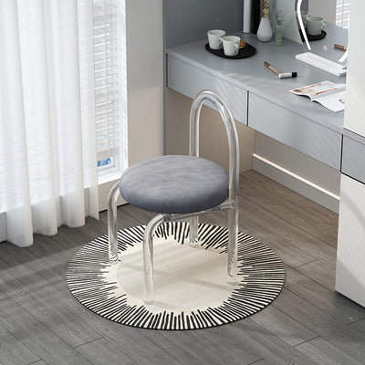 Modern Minimalist Round Fabric Acrylic Vanity Stool Backrest For Bedroom