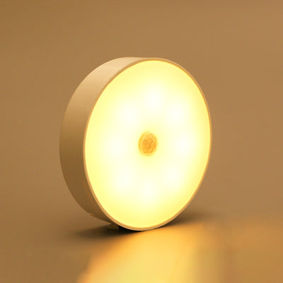 Modern Minimalist Round ABS Rechargeable Sensor Wall Sconce Lamp For Bedroom