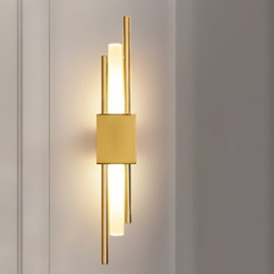 Modern Minimalist Cylinder Strip Iron Acrylic LED Wall Sconce Lamp For Bedroom