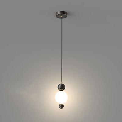 Minimalist Light Luxury Glass Ball String Copper LED Pendant Light