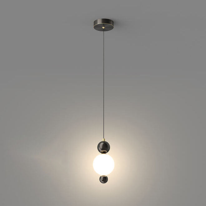 Minimalist Light Luxury Glass Ball String Copper LED Pendant Light