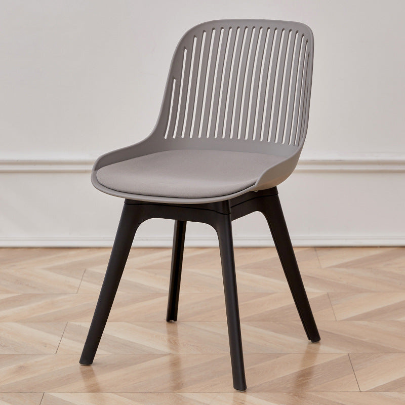 Contemporary Nordic Square Striped PP Plastic Dining Chair Backrest For Living Room