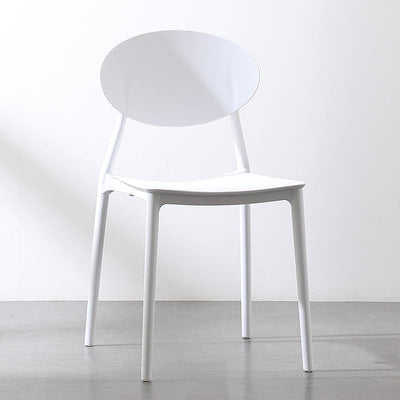 Contemporary Nordic Square Plastic Chair Backrest Armless For Living Room