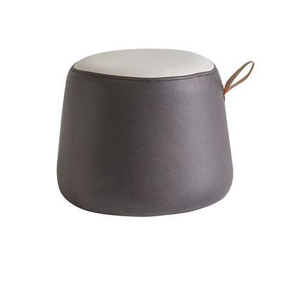 Contemporary Simplicity Cylinder Fabric Pouf Low Stool For Living Room