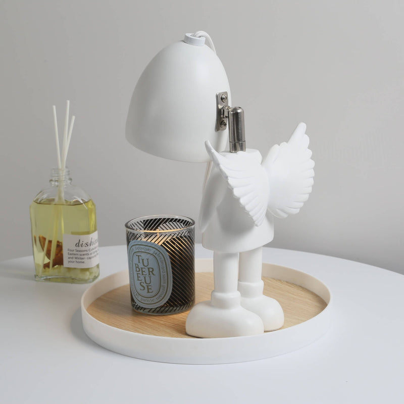 Modern Art Deco Resin Cartoon Angel Robot 1-Light Melting Wax Table Lamp For Bedroom