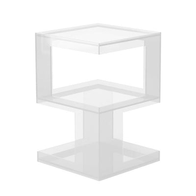 Modern Luxury Square Acrylic End Table 3-Tier For Living Room