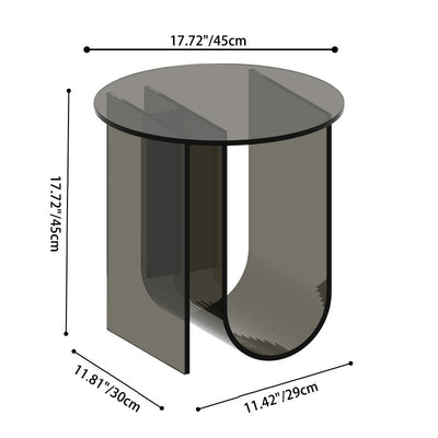 Contemporary Nordic Curved Acrylic End Table Storage For Living Room