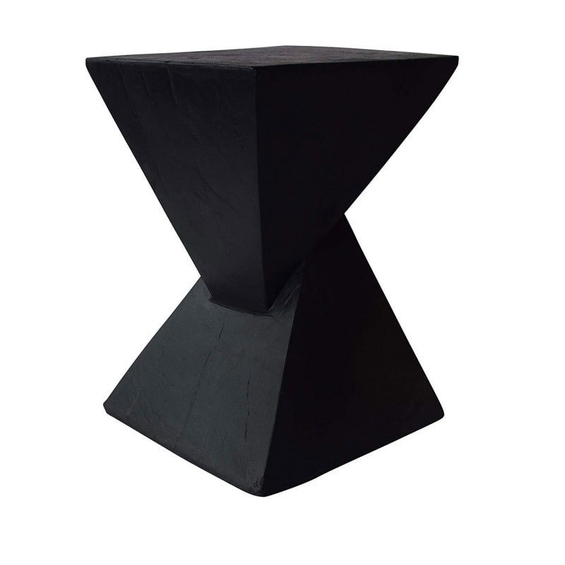 Contemporary Industrial Square Geometric Magnesium Clay Side Table For Living Room