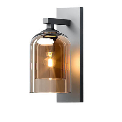 Contemporary Nordic Dual Glass Cup Overlapping Iron 1-Light Wall Sconce Lamp For Living Room