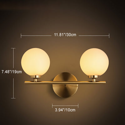 Modern Mid-Century Glass Ball 1/2/3-Light Wall Sconce Lamp For Bedroom