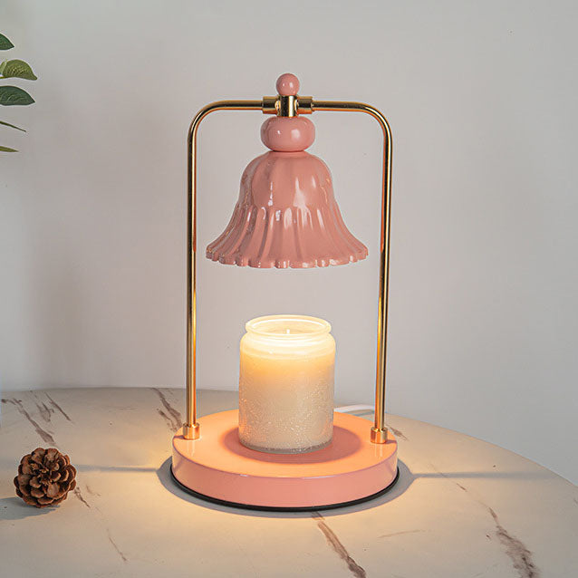 Contemporary Creative Iron Pink Flower Design 1-Light Melting Wax Table Lamp For Bedroom