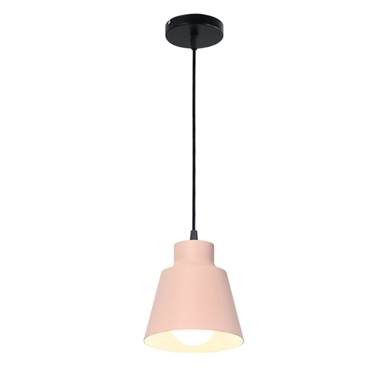 Modern Minimalist Macaron Round Cup Iron 1-Light Pendant Light For Living Room