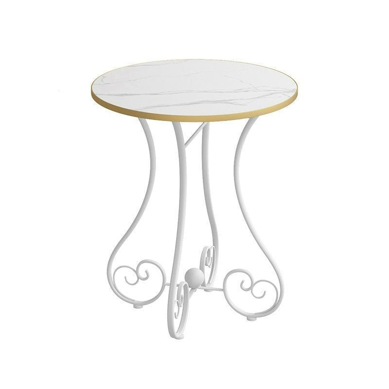 Contemporary Nordic Round Heart Base Medium Fiber Synthetic Plate Metal Coffee Table For Living Room