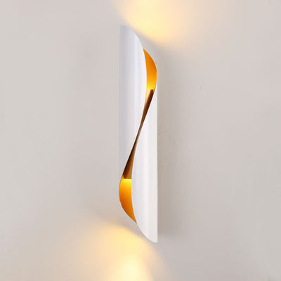 Contemporary Nordic Strip Spiral Iron 2-Light Wall Sconce Lamp For Hallway