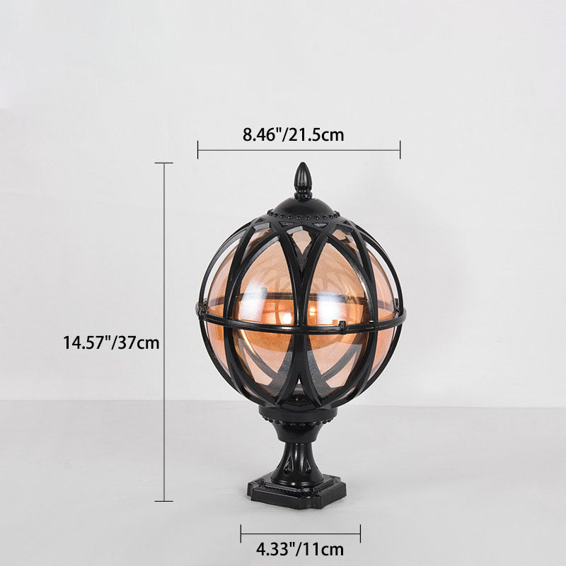 Traditional Colonial Globe Glass Aluminum 1-Light Outdoor Light For Garden