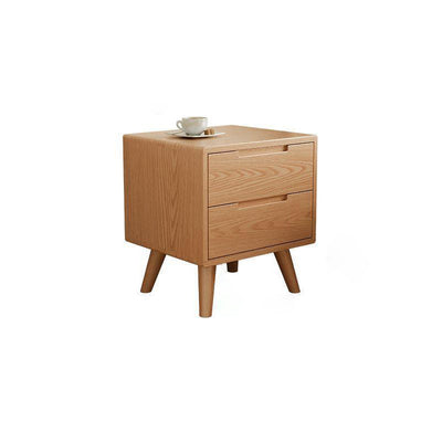 Modern Simplicity Square Rubber Wood Nightstand 1/2 Drawer For Bedside