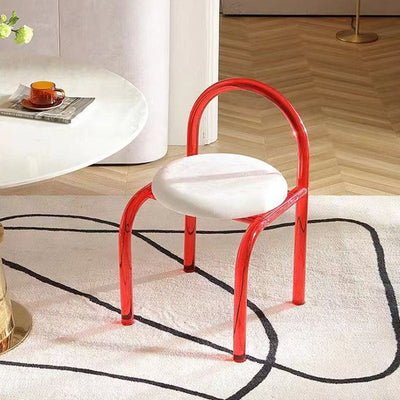 Contemporary Nordic Acrylic Velvet Sponge Round Arched Dining Chair Backrest For Dining Room