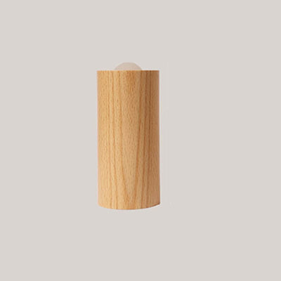 Modern Simple Wooden Cylindrical USB LED Table Lamp