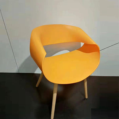 Contemporary Creative Half Round Twisted Plastic Wood Chair Backrest For Living Room