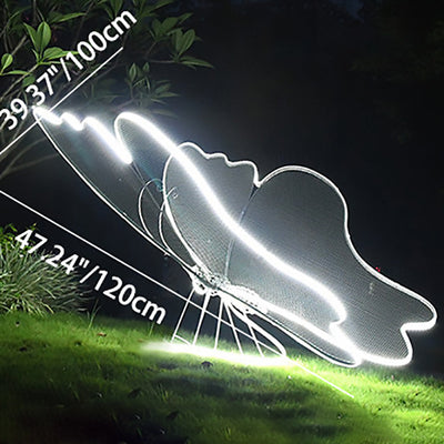 Modern Art Deco Waterproof Fiberglass Butterfly LED Landscape Lighting Outdoor Light For Garden