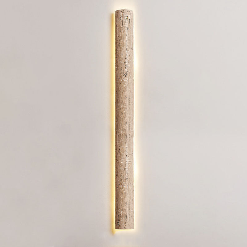 Modern Minimalist Waterproof Long Yellow Travertine LED Wall Sconce Lamp For Outdoor Patio