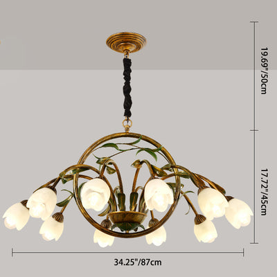 Traditional French Round Iron Glass Crystal 6/8/10 Light Chandelier For Bedroom