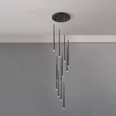 Lustre moderne et minimaliste en tube conique en fer et acrylique, luminaire d'îlot à LED 