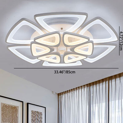 Contemporary Creative Combination Triangle Hardware Acrylic LED Flush Mount Ceiling Light For Living Room