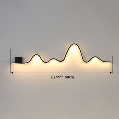 Modern Minimalist Solar Waterproof Strip Mountain Iron Aluminium Silica LED Wall Sconce Lamp For Outdoor Patio