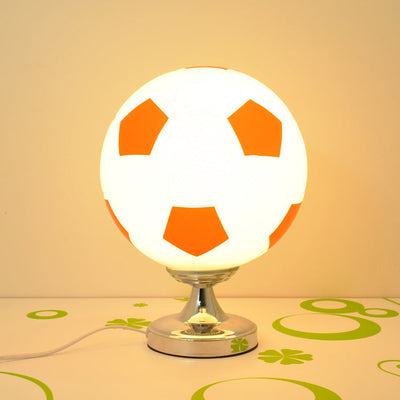 Contemporary Creative Iron Glass Football Shade 1-Light Table Lamp For Bedroom