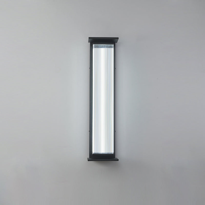 Modern Minimalist Waterproof Rectangular Stainless Steel Acrylic LED Wall Sconce Lamp For Outdoor Patio