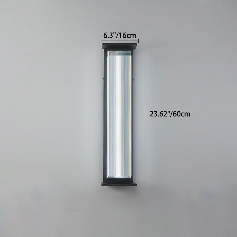 Modern Minimalist Waterproof Rectangular Stainless Steel Acrylic LED Wall Sconce Lamp For Outdoor Patio