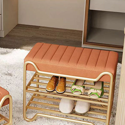 Modern Luxury Upholstered Rectangular Technology Cloth Sponge Portable Footstool Backless Armless For Entryways