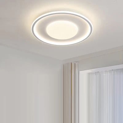 Modern Minimalist Round Acrylic Iron Aluminum Silicone LED Flush Mount Ceiling Light For Bedroom