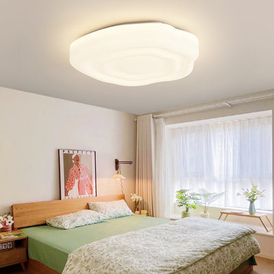 Modern Minimalist Petal Cloud Pumpkin PE Iron LED Flush Mount Ceiling Light For Living Room