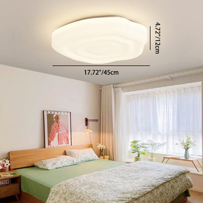 Modern Minimalist Petal Cloud Pumpkin PE Iron LED Flush Mount Ceiling Light For Living Room