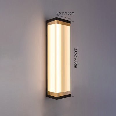 Modern Minimalist Waterproof Rectangular Stainless Steel Acrylic LED Outdoor Wall Sconce Lamp For Outdoor Patio