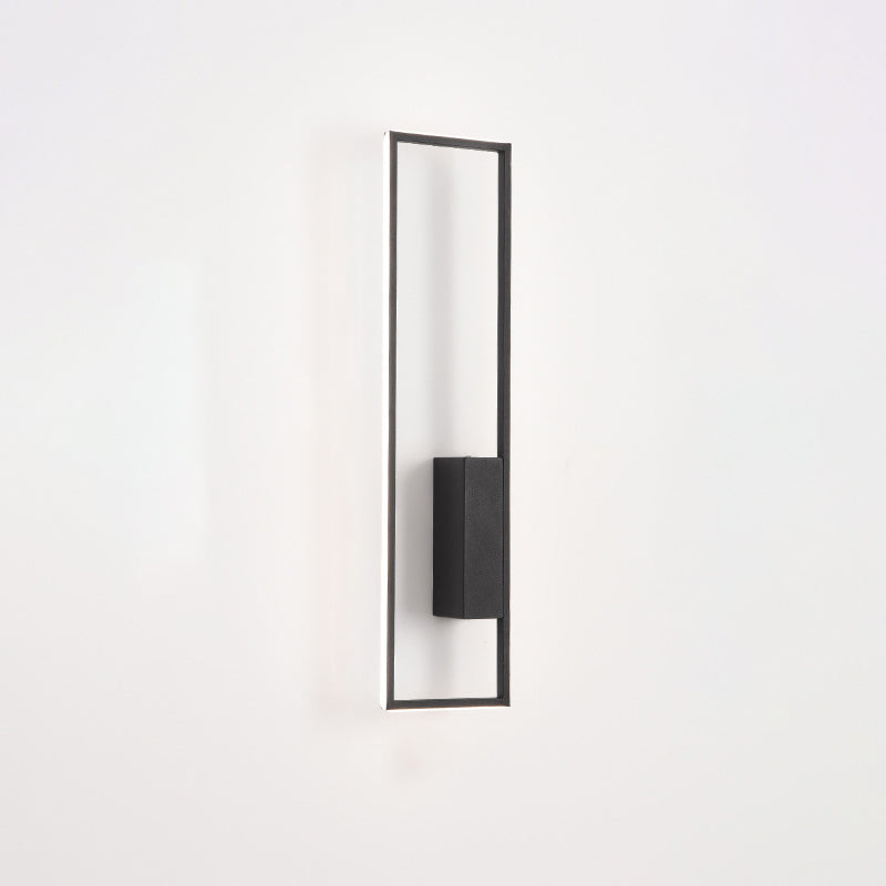 Modern Minimalist Rectangle Line Iron Silicone LED Wall Sconce Lamp For Living Room