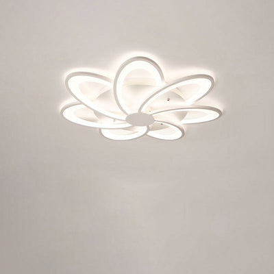 Contemporary Creative Petal Hardware Acrylic LED Semi-Flush Mount Ceiling Light For Living Room