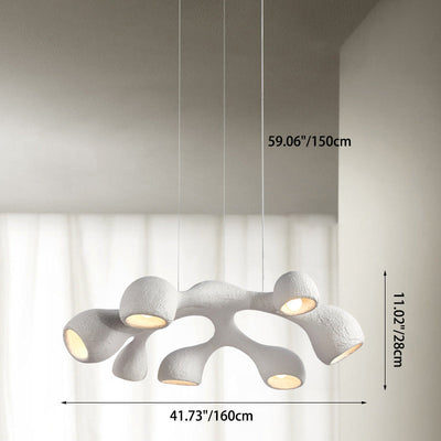 Contemporary Scandinavian Branch High Density Polystyrene 3/7 Light Chandelier For Living Room