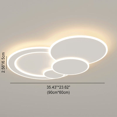 Modern Minimalist Round Acrylic Iron LED Flush Mount Ceiling Light For Living Room