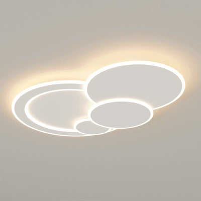 Modern Minimalist Round Acrylic Iron LED Flush Mount Ceiling Light For Living Room